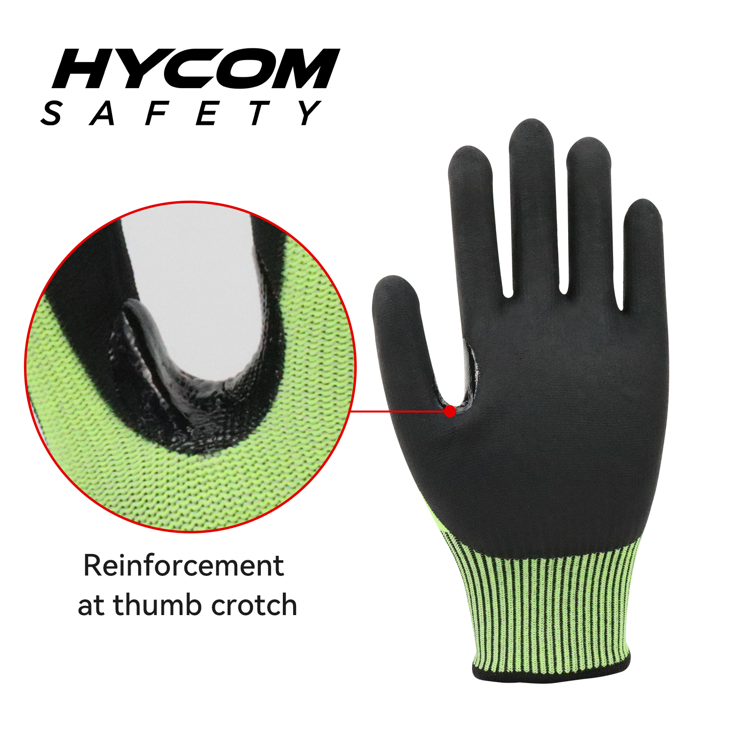 HYCOM 13G ANSI 5 Guantes resistentes a cortes con revestimiento de espuma de nitrilo en la palma Guantes PPE