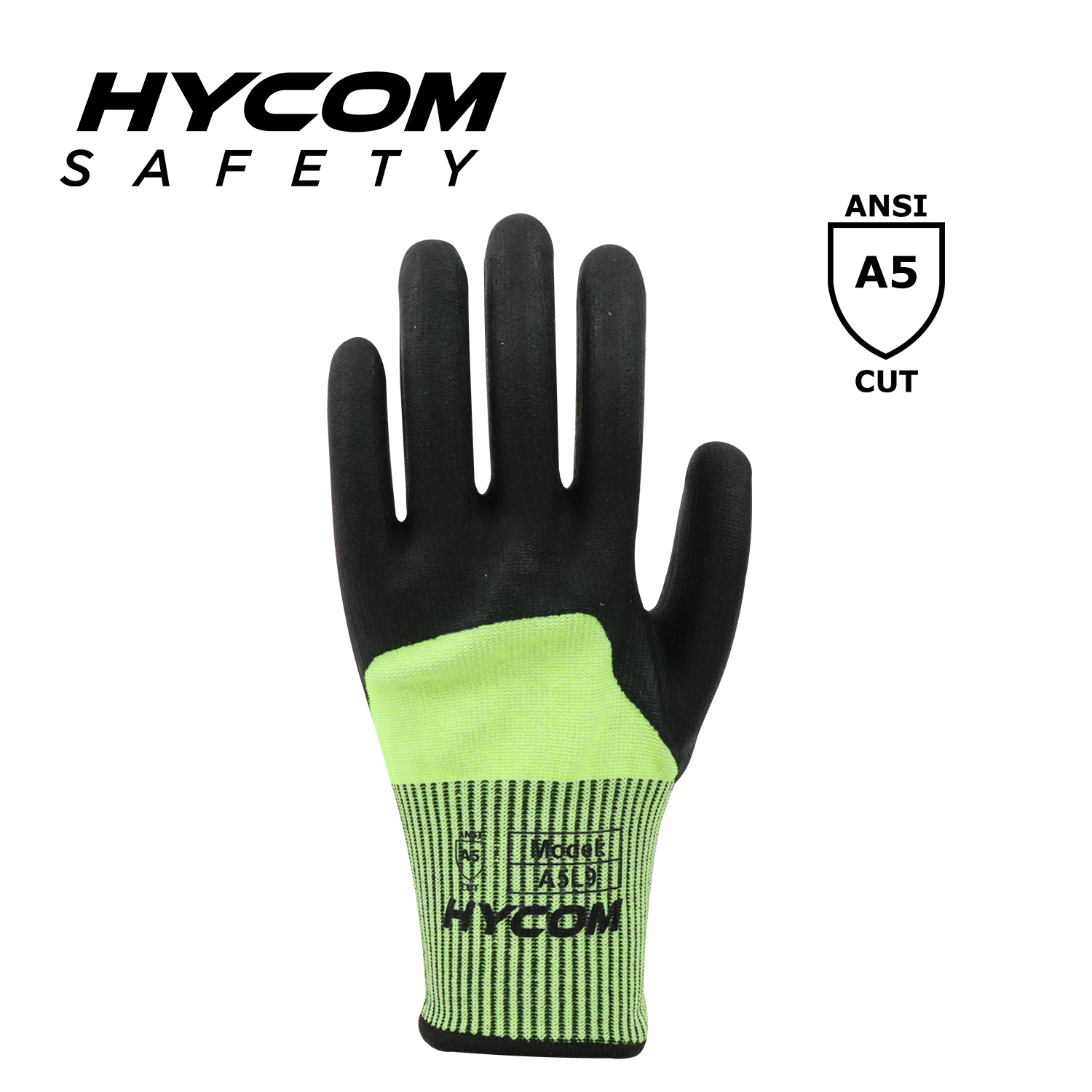 HYCOM 13GG ANSI 5 Guantes resistentes a cortes con revestimiento de nitrilo de 3/4 Guantes de trabajo PPE
