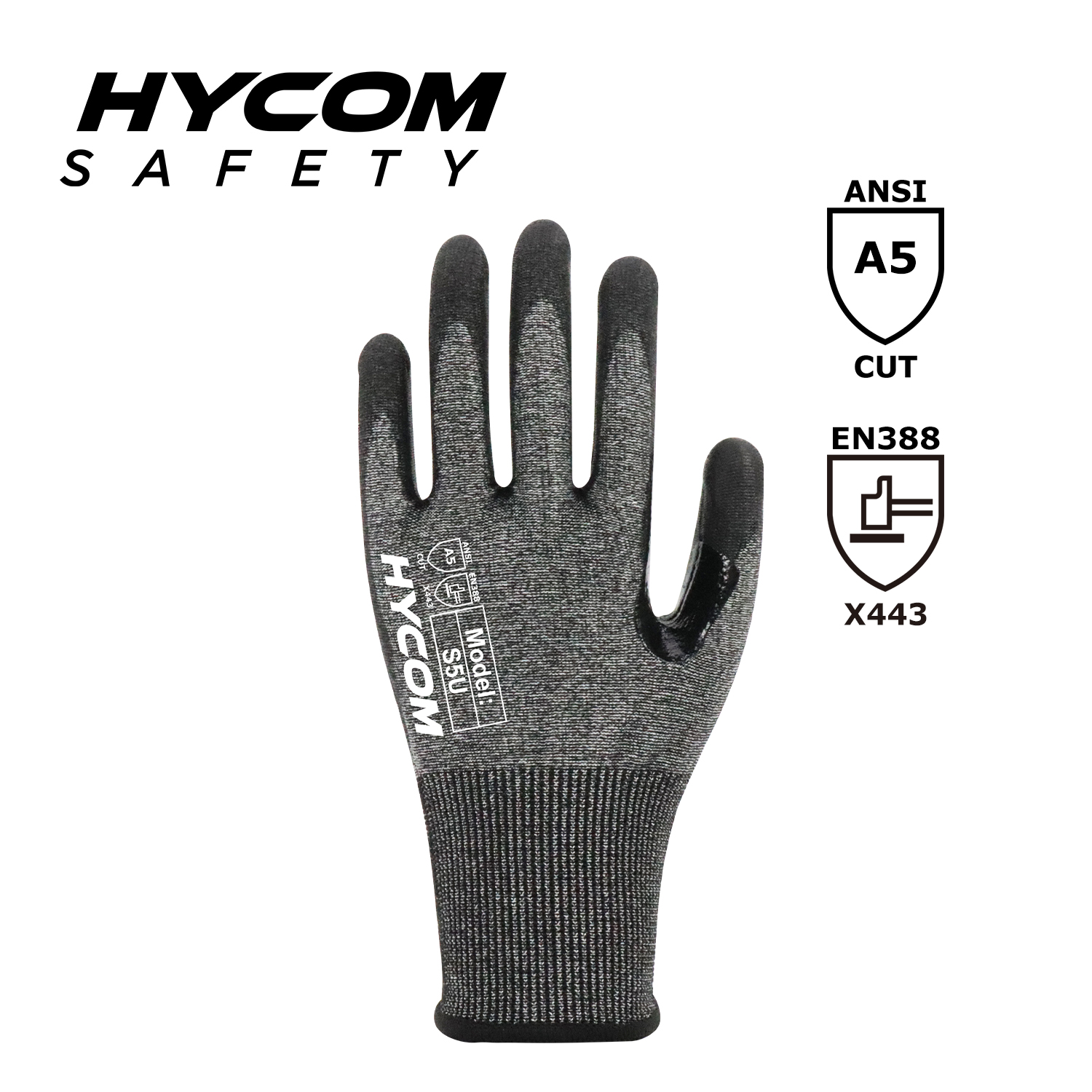 HYCOM 18G ANSI 5 Guantes resistentes a cortes con recubrimiento de espuma de nitrilo en la palma Guantes PPE