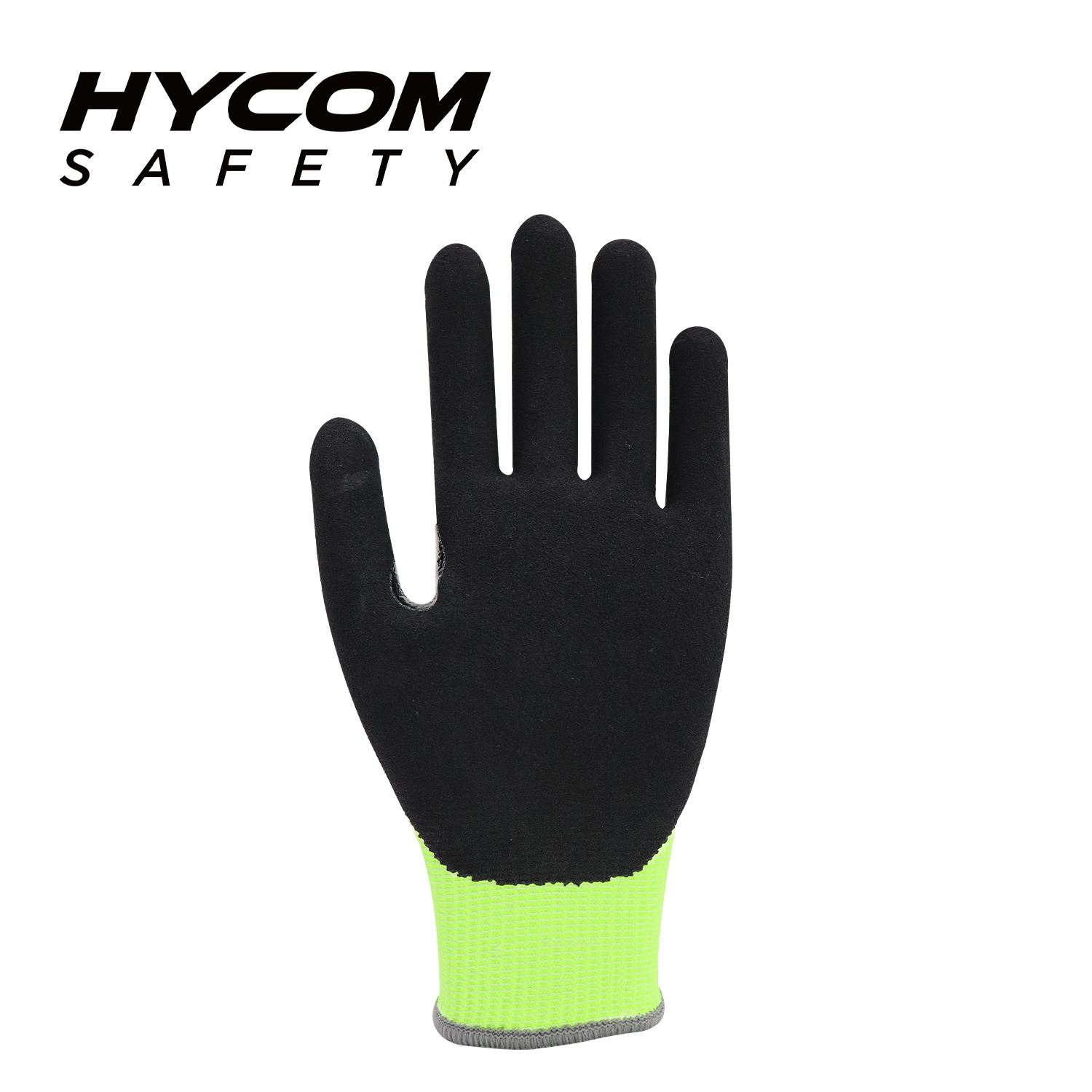 HYCOM 13G ANSI 4 Sin acero Sin vidrio Guantes resistentes a cortes con revestimiento de espuma de nitrilo Guantes de trabajo reforzados en la entrepierna del pulgar