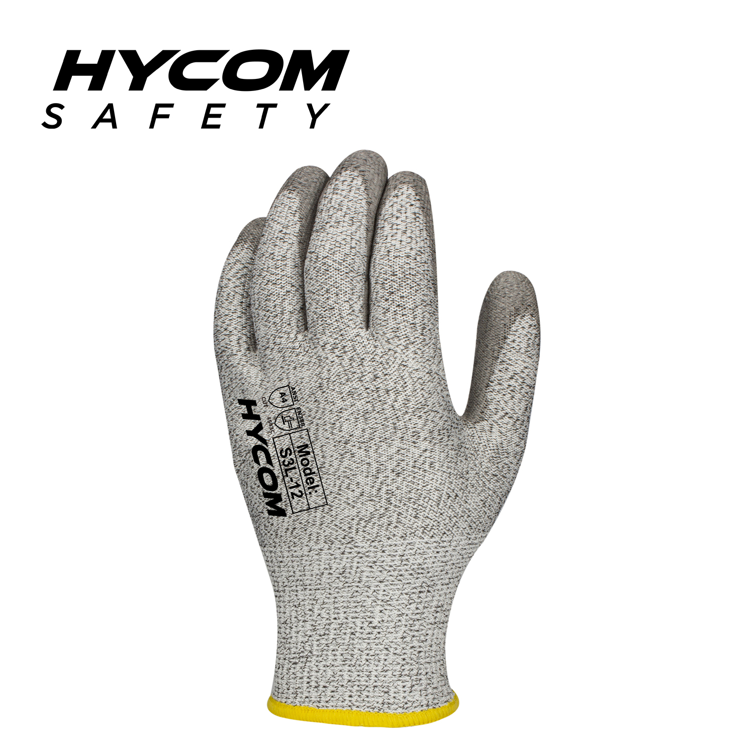 HYCOM 13G Nivel 5 ANSI 3 Guantes resistentes a cortes con palma Guantes de trabajo con recubrimiento de poliuretano
