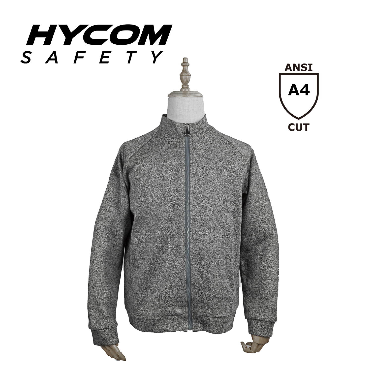 HYCOM Chaqueta con cierre de fibra de vidrio resistente a cortes ANSI 4 Nivel 5 con forro cómodo PPE