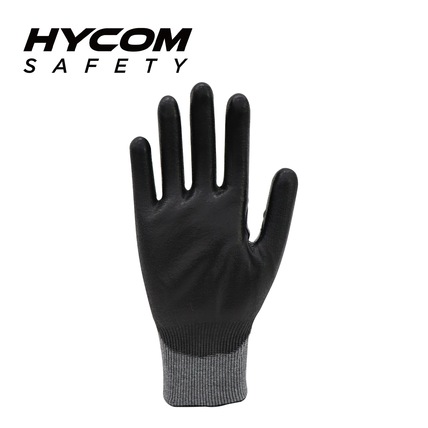 HYCOM 18G Nivel de corte 4 Guante resistente a cortes Recubierto con PU Sin acero Sin vidrio Guantes de trabajo reforzados en la entrepierna del pulgar