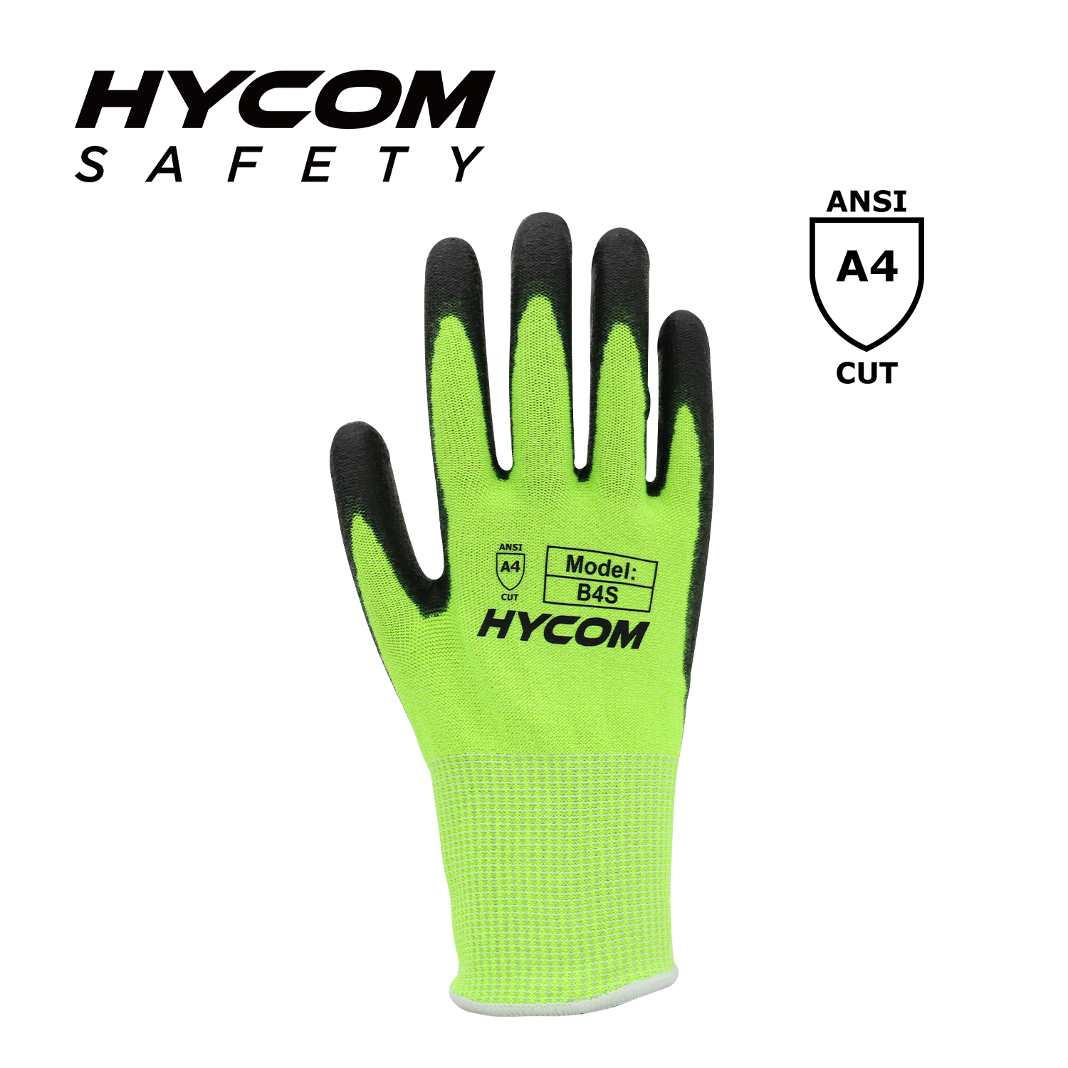 HYCOM Guantes anticorte 15G ANSI 4 resistentes a cortes con recubrimiento de poliuretano en la palma