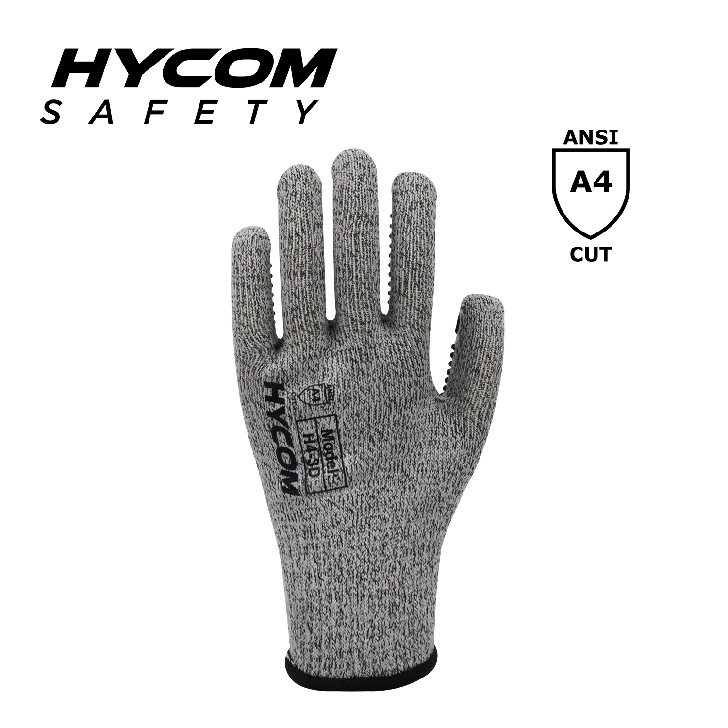 HYCOM Guante resistente a cortes 10G ANSI 4 con puntos de PVC