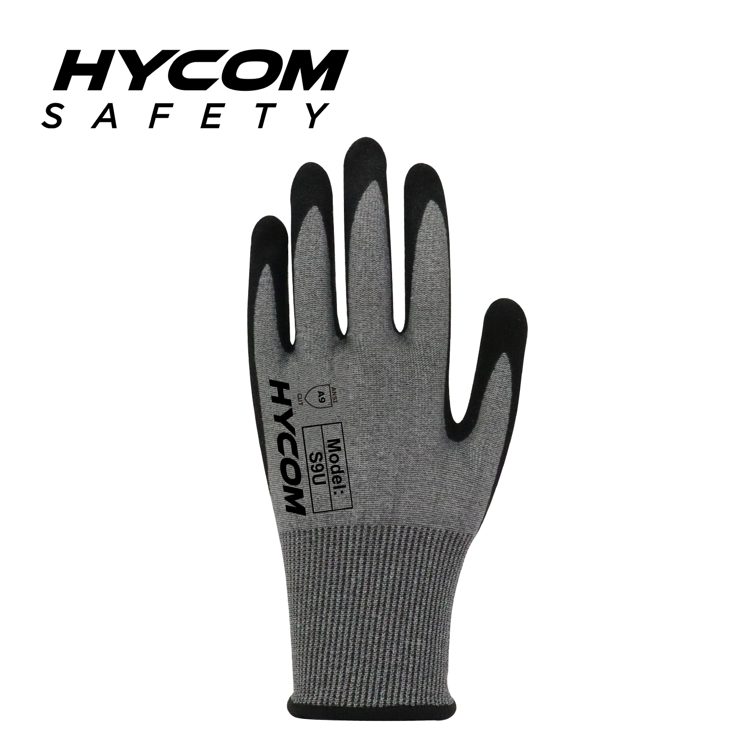 HYCOM 18G ANSI 9 Guantes resistentes a cortes con recubrimiento de nitrilo Sandy en la palma HT Guantes de PPE súper delgados
