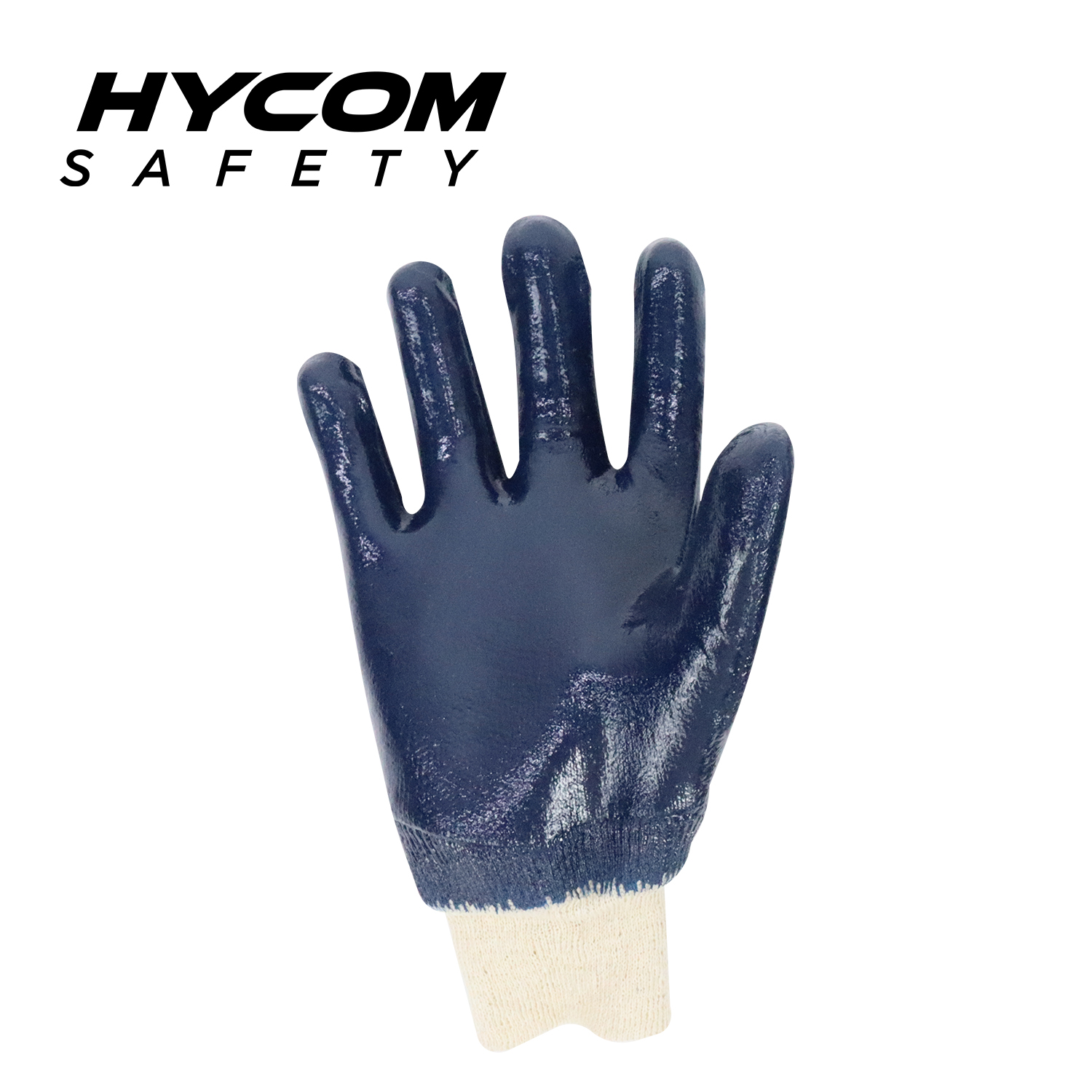 HYCOM Guante de algodón con revestimiento de nitrilo Guante de trabajo resistente a la abrasión