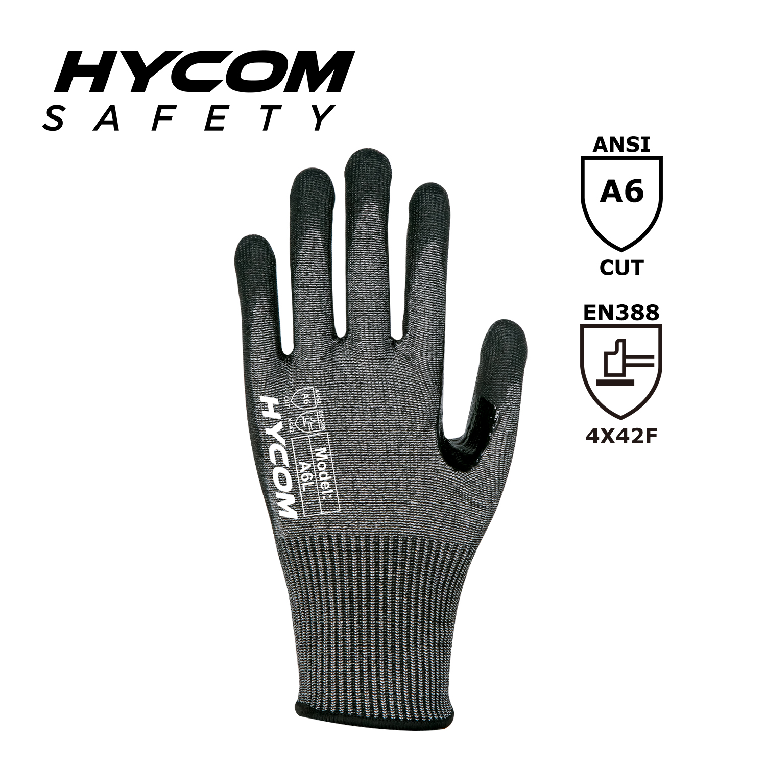 HYCOM 13G ANSI 6 Guantes resistentes a cortes con recubrimiento de nitrilo en la palma Guantes PPE