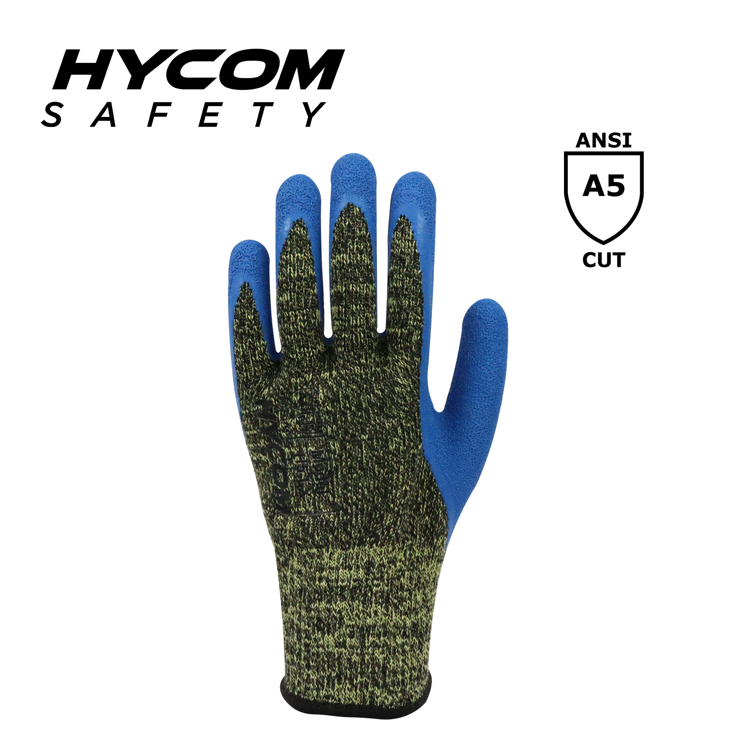 HYCOM 10G ANSI Cut 5 Guante resistente al calor recubierto con látex Guante de trabajo de aramida de corte alto