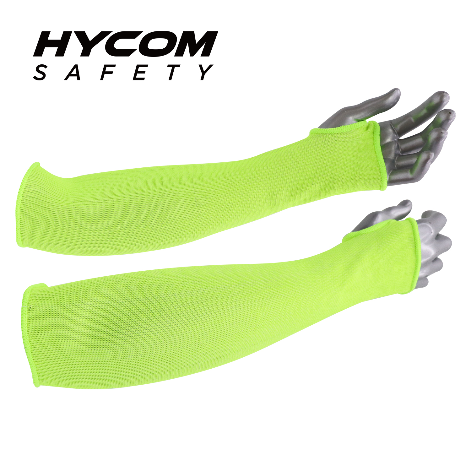 HYCOM Manga de cubierta de brazo resistente a cortes de nivel 4 verde con ranura para el pulgar para seguridad en el trabajo