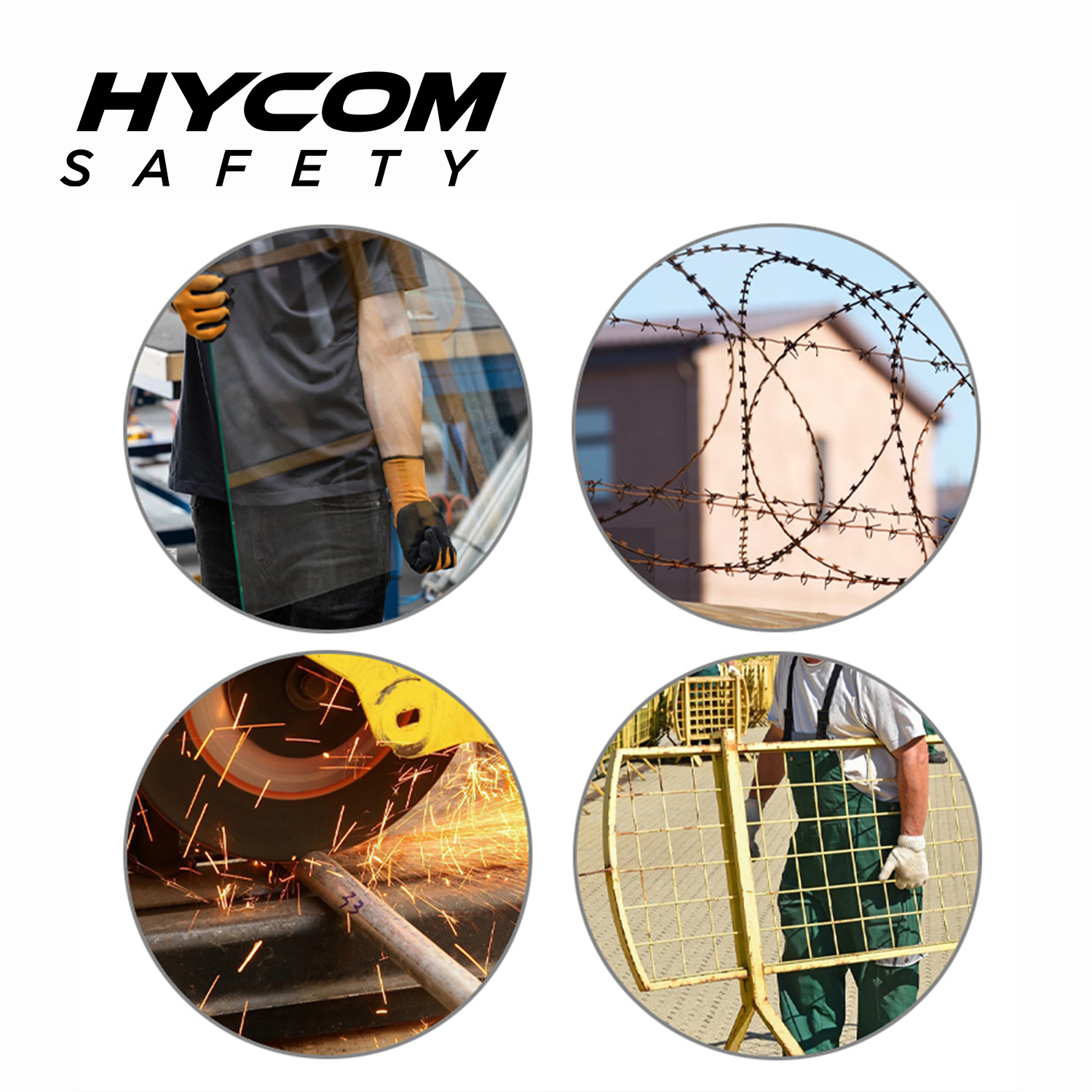 HYCOM ANSI 5 Chaqueta con cremallera resistente a los cortes con cinta reflectante de alta visibilidad y ropa de protección personal con orificio para el pulgar